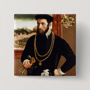 Badge Carré 5 Cm Portrait d'Anton Rummel von Liechtenan