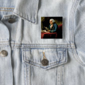 Badge Carré 5 Cm Portrait de Benjamin Franklin (En situation)