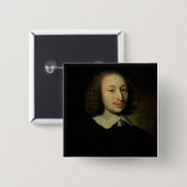 Badge Carré 5 Cm Portrait de Blaise Pascal (Devant & derrière)