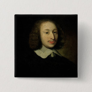 Badge Carré 5 Cm Portrait de Blaise Pascal