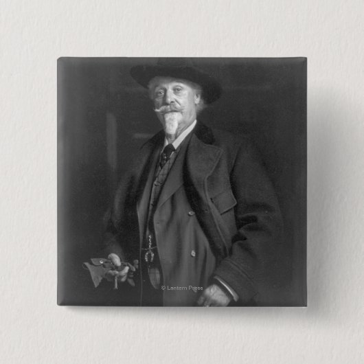 Badge Carré 5 Cm Portrait de "Buffalo Bill" Cody (Devant)