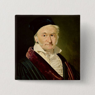 Badge Carré 5 Cm Portrait de Carl Friedrich Gauss, 1840