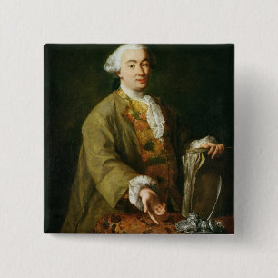 Badge Carré 5 Cm Portrait de Carlo Goldoni