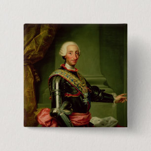Badge Carré 5 Cm Portrait de Charles III c.1761