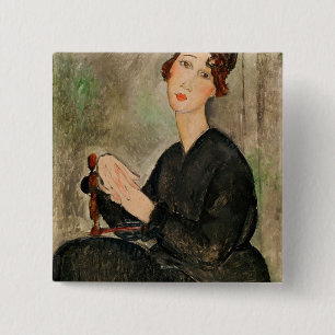 Badge Carré 5 Cm Portrait de Dedie Hayden, 1918