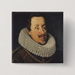 Badge Carré 5 Cm Portrait de Ferdinand II du Habsbourg, 1622-37
