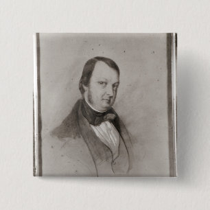 Badge Carré 5 Cm Portrait de Frederic Chopin