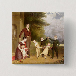 Badge Carré 5 Cm Portrait de George Granville Leveson-Gower et sien