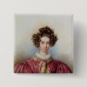Badge Carré 5 Cm Portrait de George Sand 1830