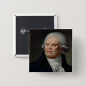 Badge Carré 5 Cm Portrait de Georges Danton (Devant & derrière)