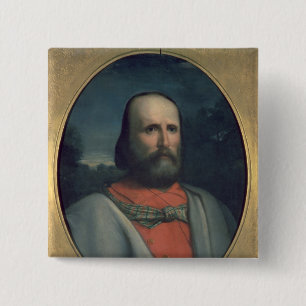 Badge Carré 5 Cm Portrait de Giuseppe Garibaldi 2