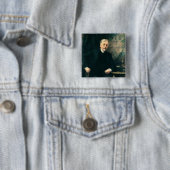 Badge Carré 5 Cm Portrait de Gustave Eiffel 1905 (En situation)