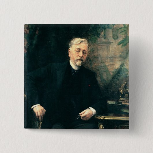 Badge Carré 5 Cm Portrait de Gustave Eiffel 1905 (Devant)