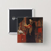 Badge Carré 5 Cm Portrait de Jean Calvin (Devant & derrière)