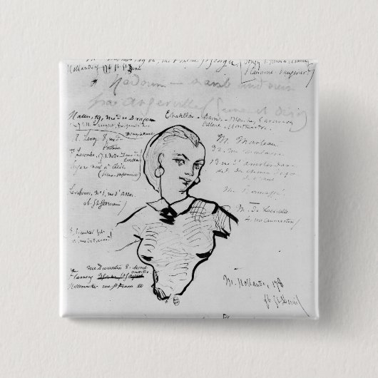 Badge Carré 5 Cm Portrait de Jeanne Duval (Devant)