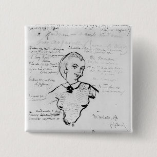 Badge Carré 5 Cm Portrait de Jeanne Duval