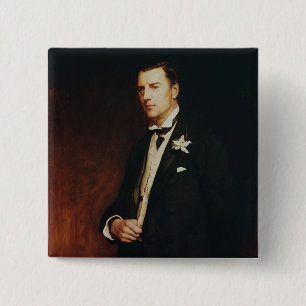 Badge Carré 5 Cm Portrait de Joseph Chamberlain, 1886