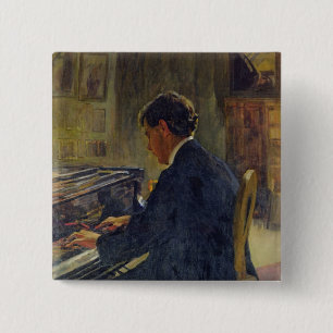 Badge Carré 5 Cm Portrait de Joseph Hofman, 1912