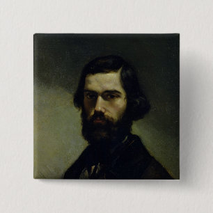 Badge Carré 5 Cm Portrait de Jules Valles c.1861