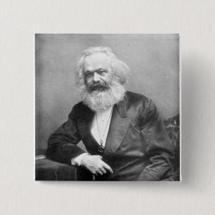 Badge Carré 5 Cm Portrait de Karl Marx