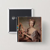 Badge Carré 5 Cm Portrait de la comtesse du Barry comme Flora (Devant & derrière)