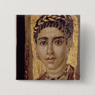 Badge Carré 5 Cm Portrait de maman d'une femme, de Fayum,