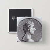 Badge Carré 5 Cm Portrait de Marcus Aurelius (Devant & derrière)