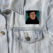 Badge Carré 5 Cm Portrait de Martin Luther, 1529 (En situation)