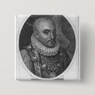 Badge Carré 5 Cm Portrait de Michel de Montaigne