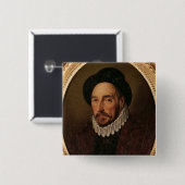 Badge Carré 5 Cm Portrait de Michel Eyquem de Montaigne (Devant & derrière)