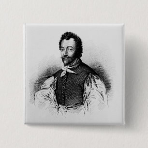 Badge Carré 5 Cm Portrait de monsieur Francis Drake
