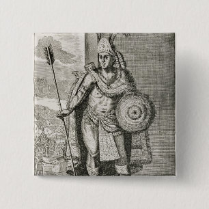 Badge Carré 5 Cm Portrait de Montezuma II