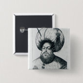 Badge Carré 5 Cm Portrait de Murad III (Devant & derrière)