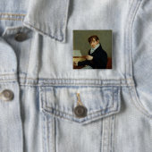 Badge Carré 5 Cm Portrait de Pierre Zimmermann 1808 (En situation)