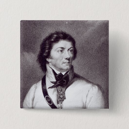 Badge Carré 5 Cm Portrait de Tadeusz Kosciuszko (Devant)