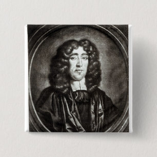 Badge Carré 5 Cm Portrait de Titus Oates gravé par R. Thompson