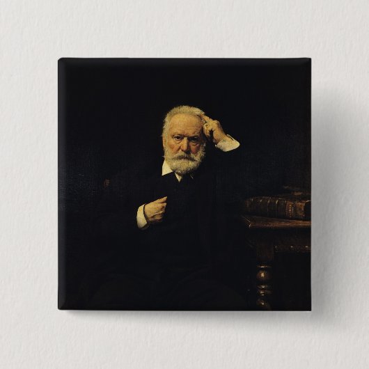 Badge Carré 5 Cm Portrait de Victor Hugo 1879 (Devant)