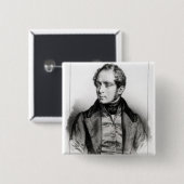 Badge Carré 5 Cm Portrait de Vincenzo Bellini (Devant & derrière)