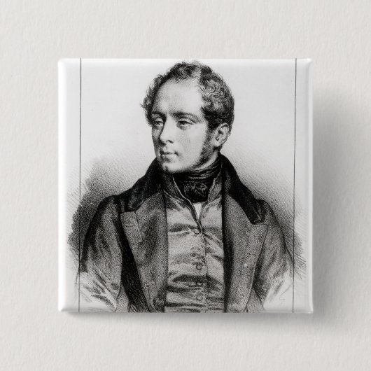 Badge Carré 5 Cm Portrait de Vincenzo Bellini (Devant)