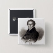 Badge Carré 5 Cm Portrait de Vincenzo Bellini (Devant & derrière)