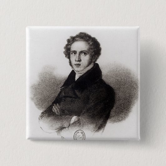 Badge Carré 5 Cm Portrait de Vincenzo Bellini (Devant)