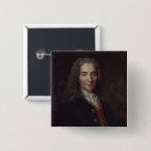 Badge Carré 5 Cm Portrait de Voltaire (Devant & derrière)