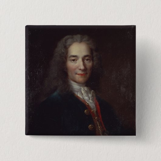 Badge Carré 5 Cm Portrait de Voltaire (Devant)