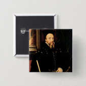 Badge Carré 5 Cm Portrait de William Cecil (Devant & derrière)