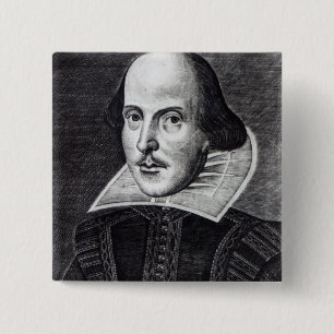 Badge Carré 5 Cm Portrait de William Shakespeare