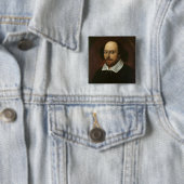 Badge Carré 5 Cm Portrait de William Shakespeare c.1610 (En situation)