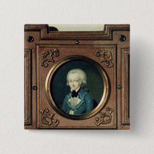 Badge Carré 5 Cm Portrait de Wolfgang Amadeus Mozart, 1773