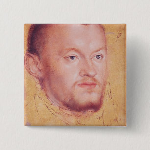 Badge Carré 5 Cm Portrait d'électeur d'Augustus I de la Saxe