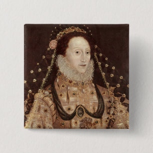 Badge Carré 5 Cm Portrait d'Elizabeth I c.1575-80