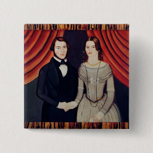 Badge Carré 5 Cm Portrait des nouveaux mariés